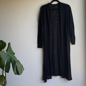 Long Black Sheer Cardigan